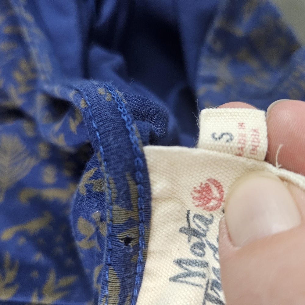 Mata Traders Novela Dress Midi Quirky Blue Foxes Print Organic Cotton Low Back S - Picture 10 of 10
